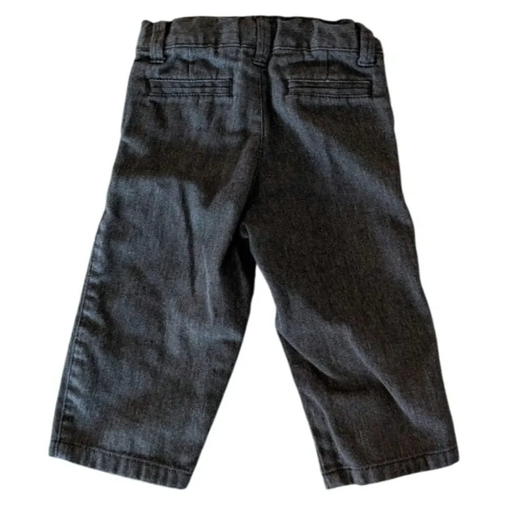 Gymboree boys dark gray pants. Herringbone detail. 12-18 months